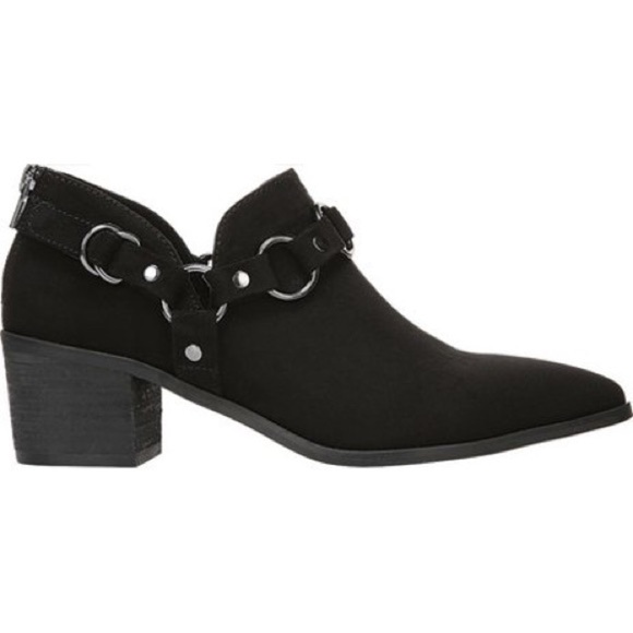 Carlos by Carlos Santana Black Vegan Suede Pointer Ankle Booties - Picture 2 of 13